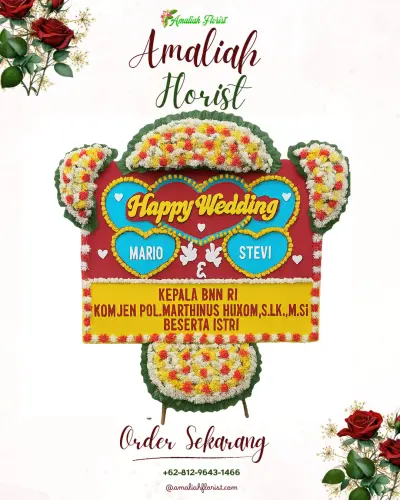 Karangan Papan Bunga Pernikahan di Pododadi